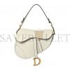 DIOR GRAINED CALFSKIN SADDLE BAG WHITE (24*20*7cm)