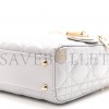 DIOR METALLIC LAMBSKIN CANNAGE MINI LADY DIOR GREY (17*15*7cm)