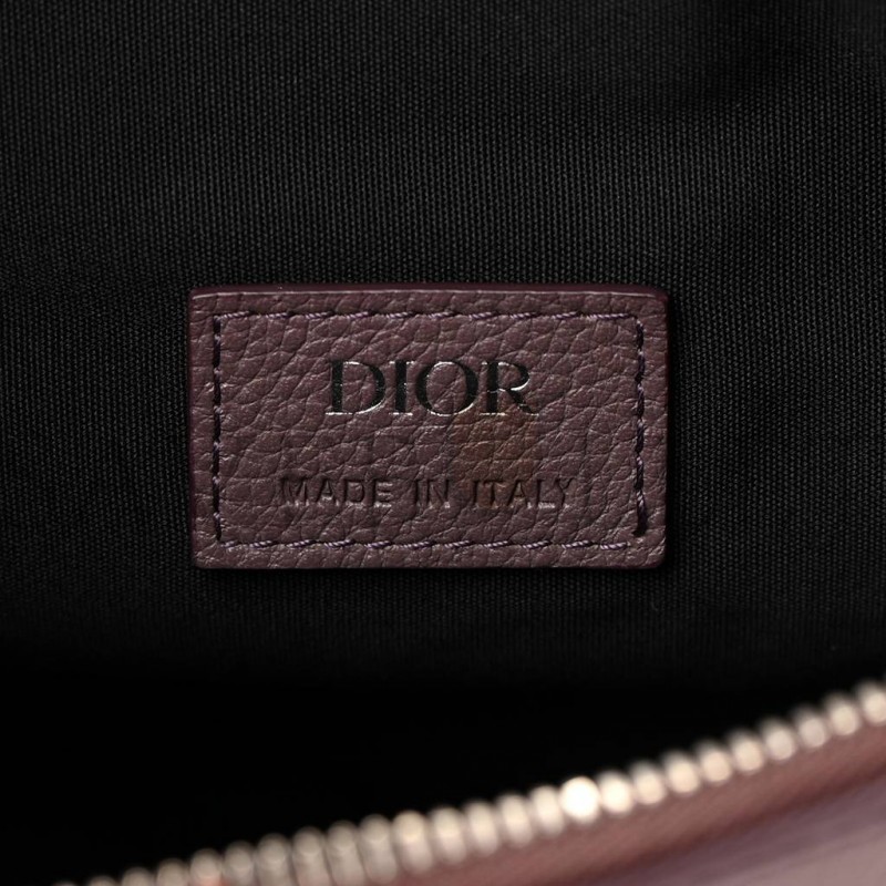 DIOR GRAINED CALFSKIN KIM JONES SADDLE BAG AMARANTH (27*22*3.8cm)