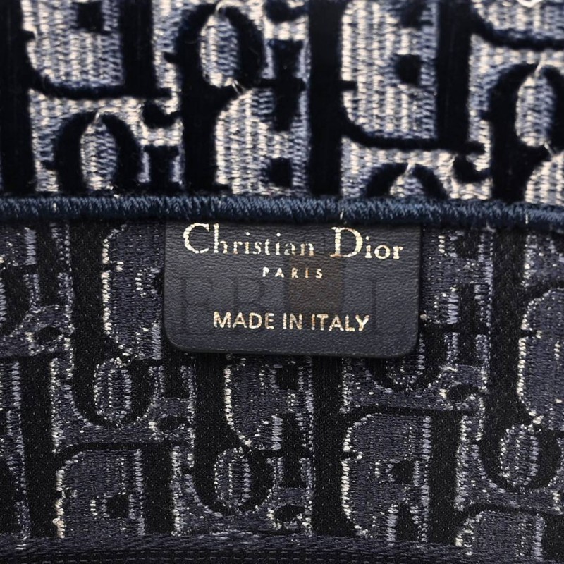 DIOR OBLIQUE VELVET MEDIUM BOOK TOTE BLUE MULTICOLOR (36*27*16.5cm)