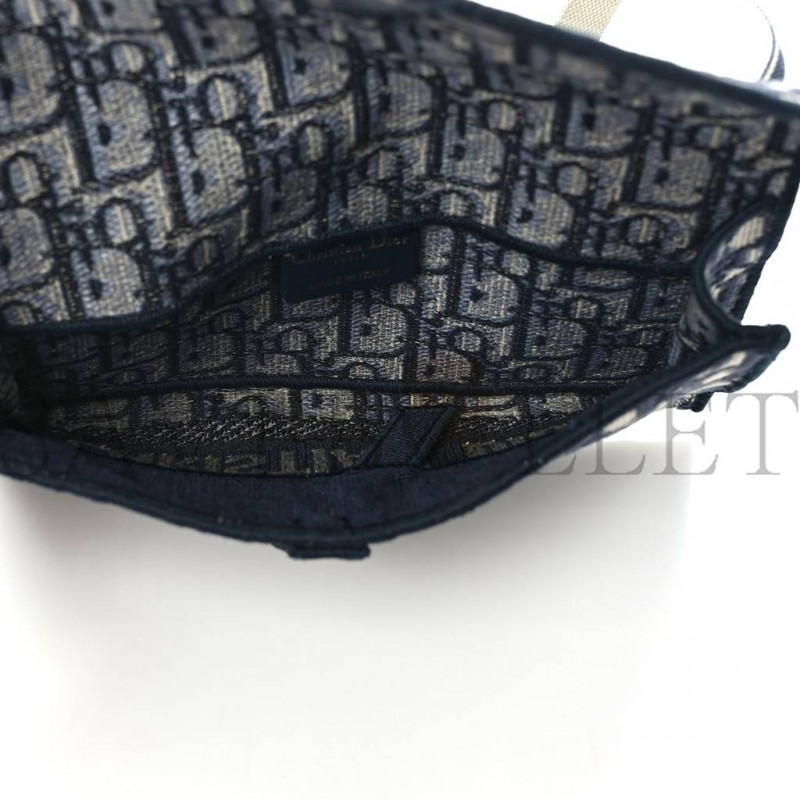 DIOR OBLIQUE SLIM SADDLE POUCH BLUE (21*13*2.5cm)