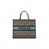 DIOR CANVAS EMBROIDERED BOOK TOTE BLUE MULTICOLOR (42*34*17.8cm)