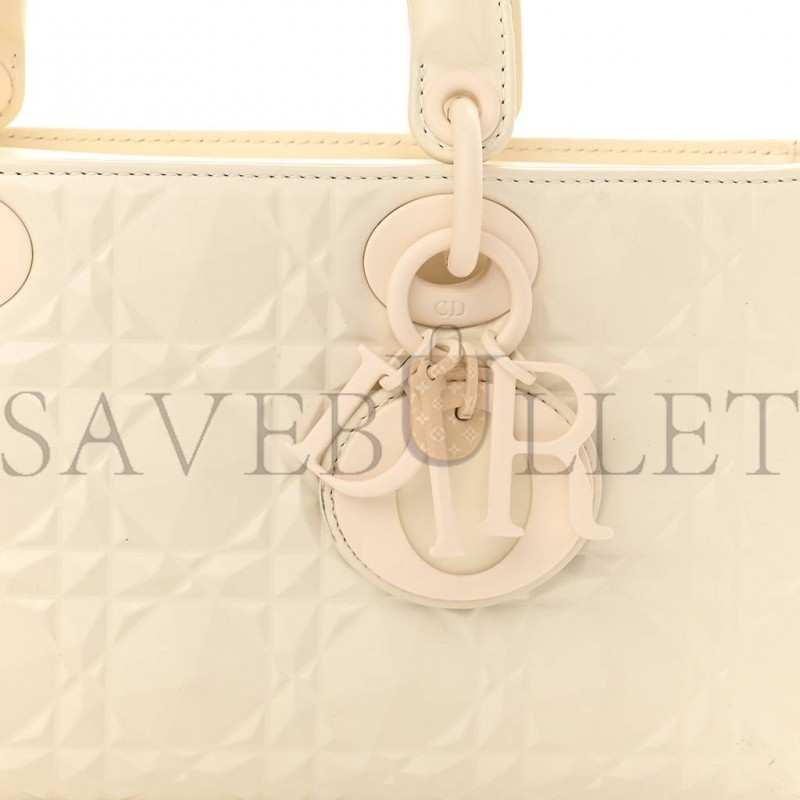 DIOR LAMBSKIN CANNAGE MEDIUM LADY D-JOY LATTE (26*14*5.7cm)