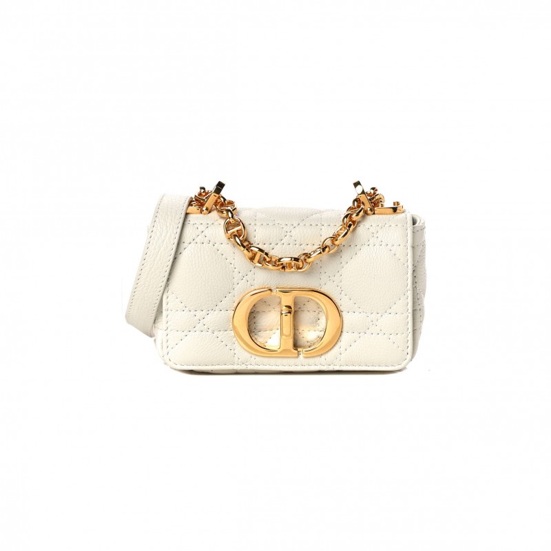 DIOR SUPPLE CALFSKIN CANNAGE MICRO CARO BAG LATTE (13*8*5.7cm)