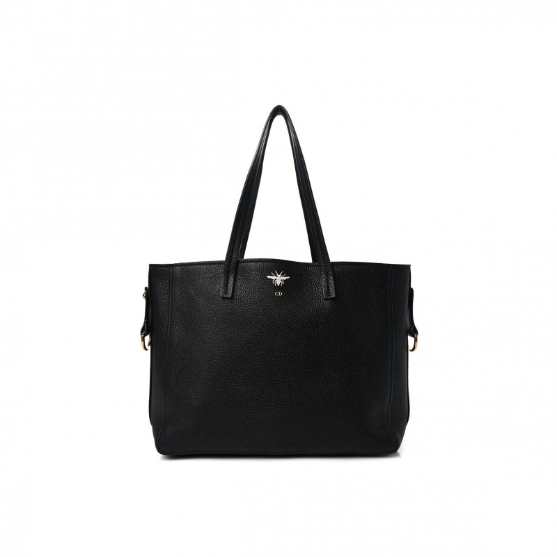 DIOR GRAINED CALFSKIN D-BEE SHOPPER BLACK (41*23*12.7cm)