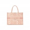 DIOR CANVAS TOILE DE JOUY EMBROIDERED MEDIUM BOOK TOTE PINK (36*27*16.5cm)