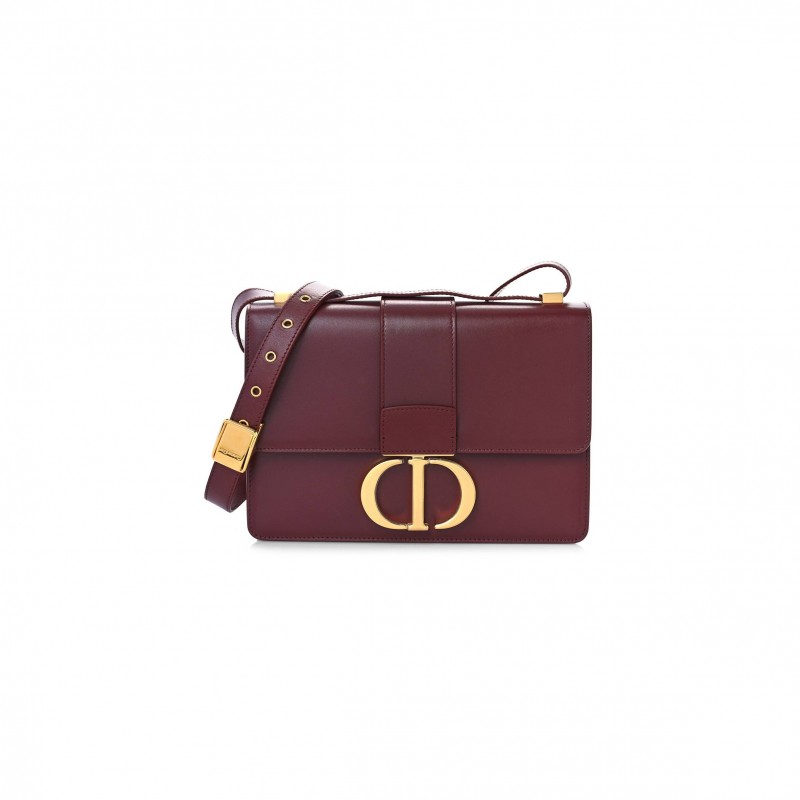 DIOR SMOOTH CALFSKIN 30 MONTAIGNE FLAP BAG BURGUNDY (24*17*5.1cm)