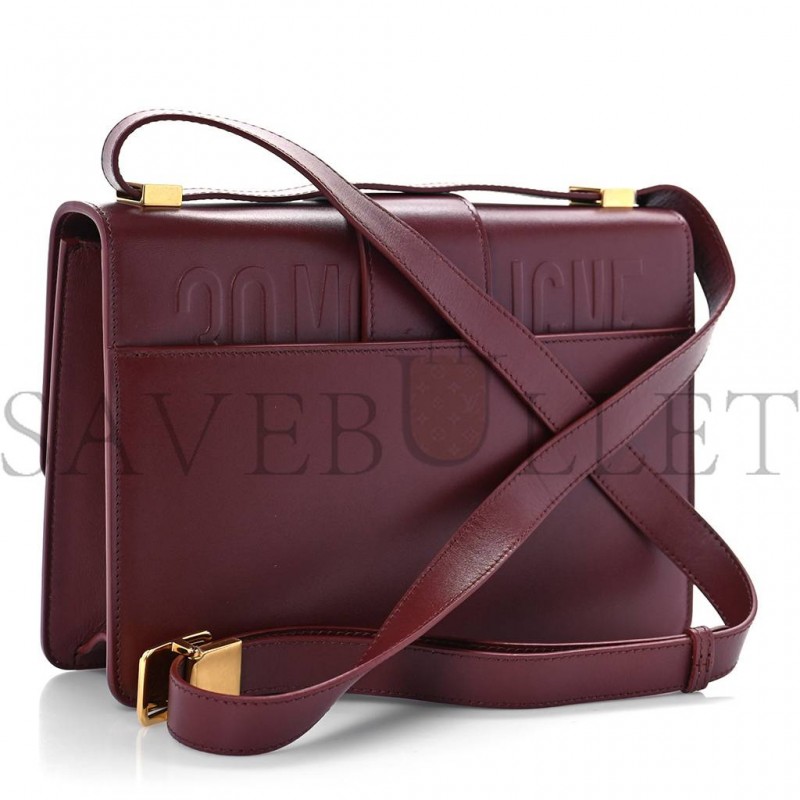 DIOR SMOOTH CALFSKIN 30 MONTAIGNE FLAP BAG BURGUNDY (24*17*5.1cm)