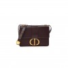 DIOR SMOOTH CALFSKIN 30 MONTAIGNE FLAP BAG BURGUNDY (23*17*5.1cm)