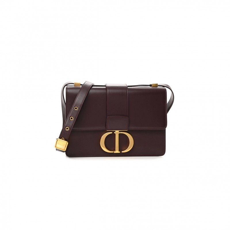 DIOR SMOOTH CALFSKIN 30 MONTAIGNE FLAP BAG BURGUNDY (23*17*5.1cm)