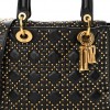 DIOR CALFSKIN CANNAGE STUDDED MEDIUM SUPPLE LADY DIOR BLACK (23*18*12.1cm)