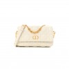 DIOR SUPPLE CALFSKIN CANNAGE CARO POUCH WITH CHAIN LATTE (18*10*6.4cm)