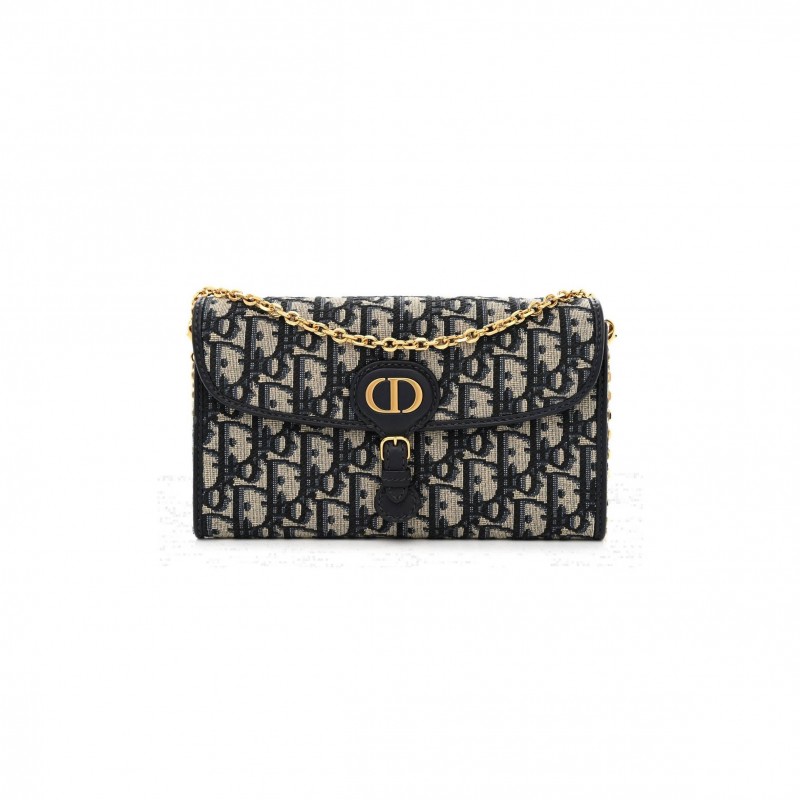 DIOR OBLIQUE BOBBY EAST WEST POUCH BLUE (22*12*3.2cm)