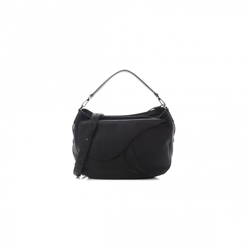 DIOR GRAINED CALFSKIN SADDLE SOFT BAG BLACK (31*27*12.7cm)