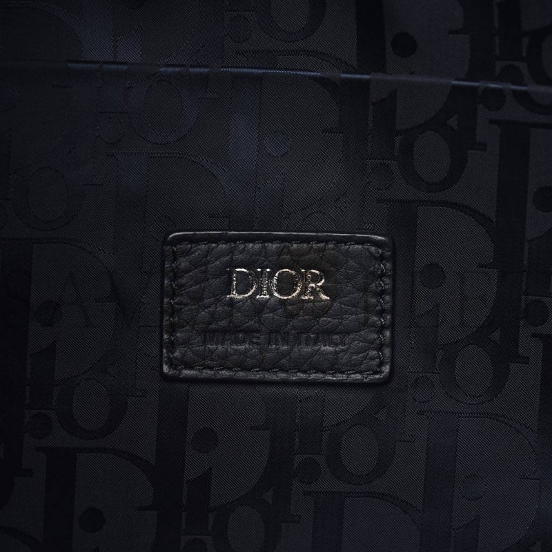 DIOR GRAINED CALFSKIN SADDLE SOFT BAG BLACK (31*27*12.7cm)