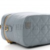 DIOR LAMBSKIN CANNAGE SMALL DIORTRAVEL VANITY CASE CLOUD BLUE (18*13*10.8cm)