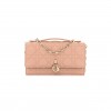 DIOR LAMBSKIN LADY DIOR TOP HANDLE CLUTCH CARAMEL BEIGE (20*11*3.8cm)