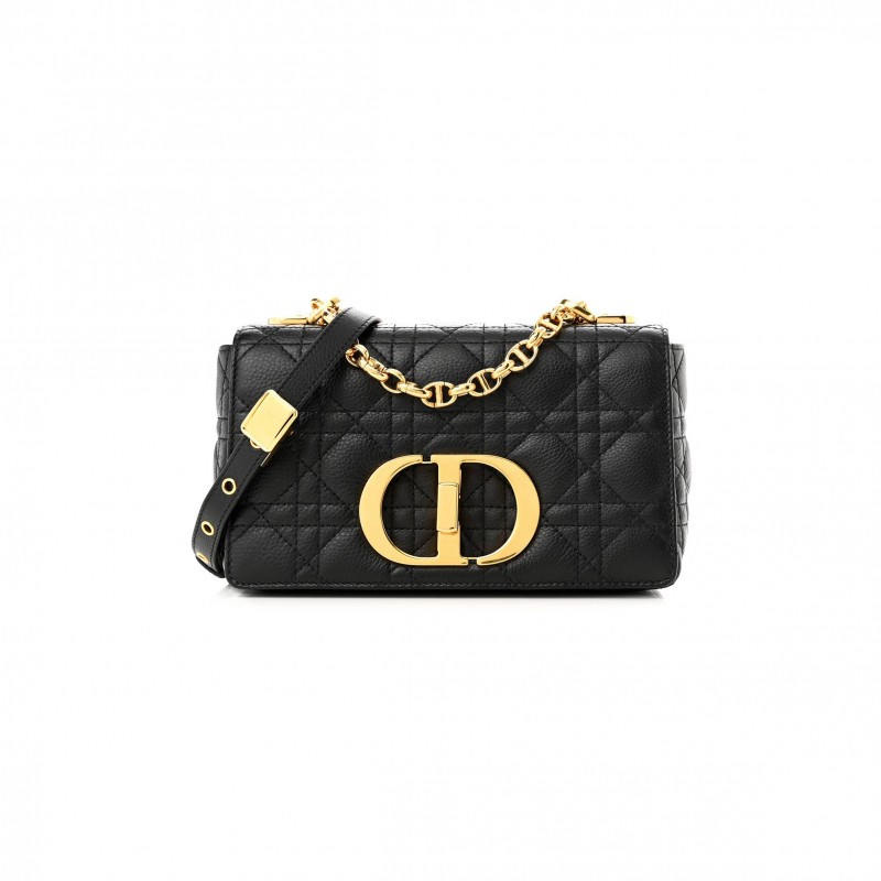 DIOR CALFSKIN CANNAGE SMALL CARO BAG BLACK (20*11*6.4cm)