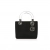 DIOR CANVAS SWAROVSKI CRYSTAL CANNAGE MINI LADY DIOR BLACK (17*14*7cm)