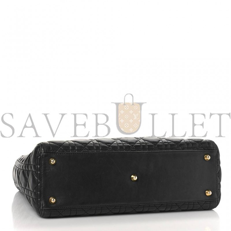 DIOR LAMBSKIN CANNAGE LARGE LADY DIOR BLACK (32*25*12.1cm)