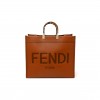 FENDI VITELLO KING PLEXIGLASS LARGE FENDI SUNSHINE SHOPPER TOTE CUOIO (41*34*20cm)