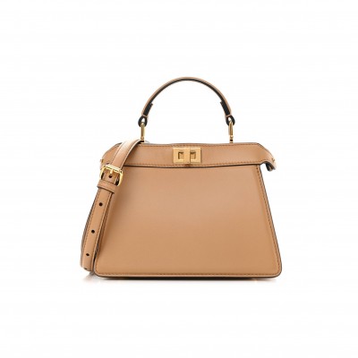 FENDI SHINY NAPPA PETITE PEEKABOO I SEE U SATCHEL MIELE SCURO (20*15*11cm) FENDI SHINY NAPPA PETITE PEEKABOO I SEE U SATCHEL MIELE SCURO (20*15*11cm)