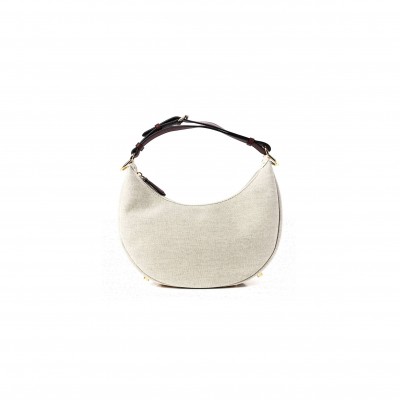 FENDI CANVAS VITELLO GRACE SMALL FENDIGRAPHY HOBO BAG GREZZO GHIANDA (28*20*8cm) FENDI CANVAS VITELLO GRACE SMALL FENDIGRAPHY HOBO BAG GREZZO GHIANDA (28*20*8cm)