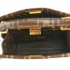 FENDI GLAZED FABRIC VITELLO FF 1974 HAIRDO GIRLS INLAY MINI PEEKABOO ICONIC SATCHEL MOGANO PANNA MULTICOLOR (23*18*13cm)