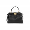 FENDI NAPPA MINI PEEKABOO ICONIC SATCHEL BLACK (23*17*11cm) FENDI NAPPA MINI PEEKABOO ICONIC SATCHEL BLACK (23*17*11cm)