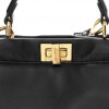 FENDI NAPPA MINI PEEKABOO ICONIC SATCHEL BLACK (23*17*11cm) FENDI NAPPA MINI PEEKABOO ICONIC SATCHEL BLACK (23*17*11cm)