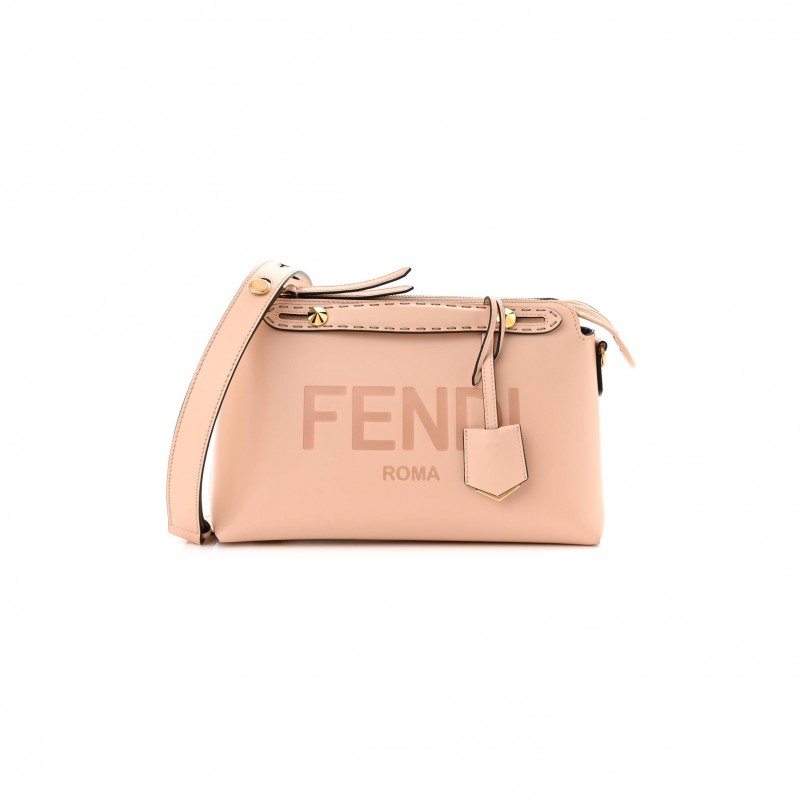 FENDI VITELLO KING LOGO EMBOSSED MEDIUM BY THE WAY BOSTON BAG LIGHT ROSE (27*18*12cm)