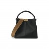 FENDI VITELLO SETA GLAZED FABRIC FF 1974 MEDIUM PEEKABOO X-LITE BLACK (29*25*14cm)