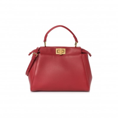 FENDI NAPPA MINI PEEKABOO ICONIC SATCHEL FRAGOLA (23*19*11cm) FENDI NAPPA MINI PEEKABOO ICONIC SATCHEL FRAGOLA (23*19*11cm)