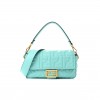 FENDI NAPPA FF 1974 EMBOSSED BAGUETTE SPRING TURQUOISE (25*15*5cm)