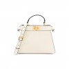 FENDI SHINY NAPPA PETITE PEEKABOO I SEE U SATCHEL WHITE (27*21*10cm)