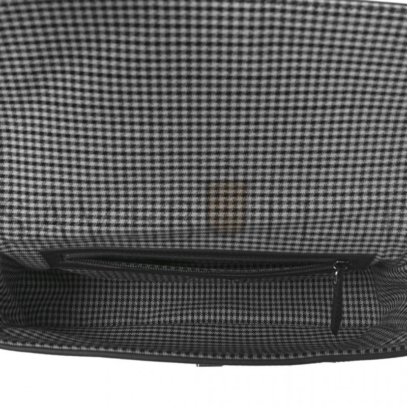 FENDI WOOL VITELLO KING HOUNDSTOOTH FF EMBROIDERED BAGUETTE GRIGIO ANTHRACITE (27*17*6cm)