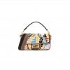 FENDI X SARA COLEMAN CANVAS VITELLO KING SETA FF FISH EYE EMBROIDERED BAGUETTE GREZZO MULTICOLOR GHIANDA (28*15*6cm)