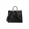 FENDI VITELLO KING PLEXIGLASS MEDIUM FENDI SUNSHINE SHOPPER TOTE BLACK (36*30*15cm)