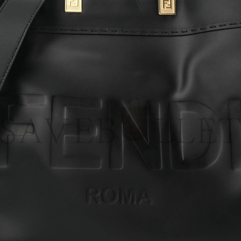 FENDI VITELLO KING PLEXIGLASS MEDIUM FENDI SUNSHINE SHOPPER TOTE BLACK (36*30*15cm)