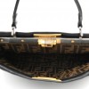 FENDI GOATSKIN ZUCCA MEDIUM PEEKABOO ICONIC SATCHEL BLACK TOBACCO (34*22*11cm)