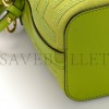 FENDI CANVAS VITELLO GRACE F IS FENDI FF EMBROIDERED MINI MON TRESOR BUCKET BAG WASABI (18*12*10cm)