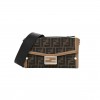 FENDI RECYCLED FABRIC JACQUARD VITELLO KING FF 1974 BAGUETTE SOFT TRUNK TOBACCO MORO SAND (21*15*6cm)