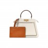 FENDI FABRIC VITELLO AJOUR EMBROIDERED MEDIUM PEEKABOO I SEE U GREZZO CUOIO (33*25*11cm) FENDI FABRIC VITELLO AJOUR EMBROIDERED MEDIUM PEEKABOO I SEE U GREZZO CUOIO (33*25*11cm)