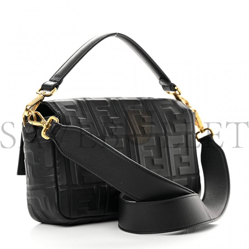 FENDI NAPPA FF 1974 EMBOSSED BAGUETTE BLACK (27*15*6cm) FENDI NAPPA FF 1974 EMBOSSED BAGUETTE BLACK (27*15*6cm)