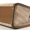 FENDI WOOL VITELLO KING SETA FF 1974 MEDIUM PEEKABOO X-TOTE BEIGE CAMMELLO SAND (41*29*15cm)