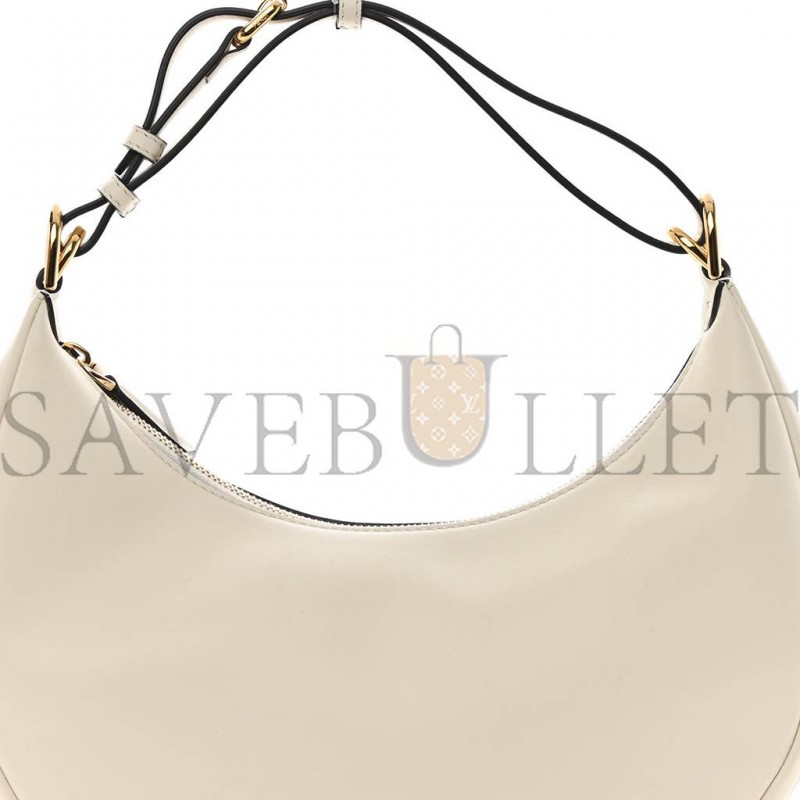 FENDI VITELLO GRACE MATTE SMALL FENDIGRAPHY HOBO BAG WHITE ICE (28*21*8cm)