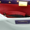 FENDI NAPPA COLORBLOCK MINI PEEKABOO ICONIC SATCHEL POLVERE PURPLE RAIN RUBY (23*17*11cm)