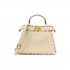 FENDI CUOIO ROMANO ELAPHE CHAMOIS PYTHON PRINT SMALL PEEKABOO I SEE U SATCHEL CAMELIA (27*20*11cm)